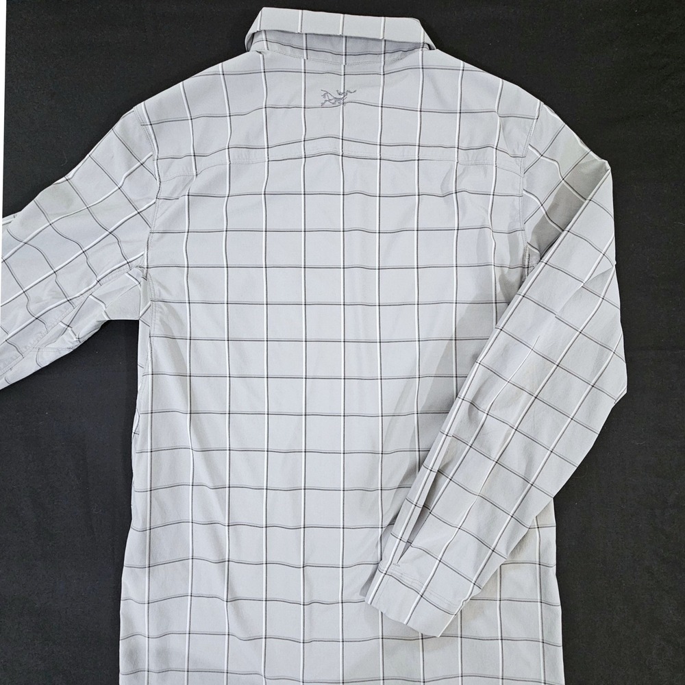 Arc'teryx Riel Shirt LS Men's Medium Gray Plaid Long Sleeve Hiking 23018 - Picture 3 of 8